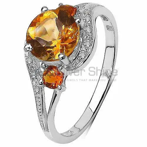 Sterling Silver Citrine Rings For Women's 925SR3230_1