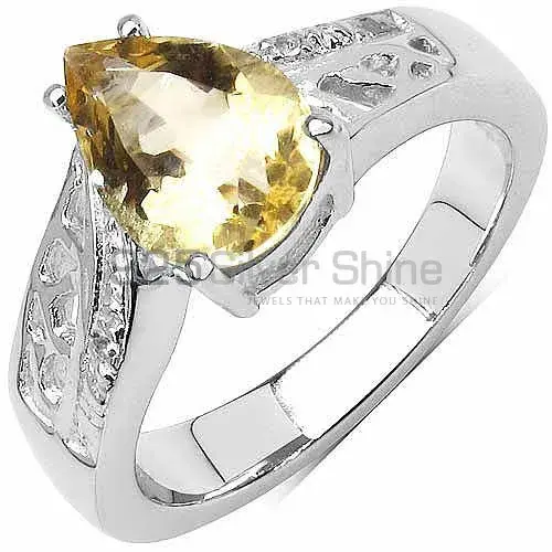 Natural Citrine Gemstone Silver Rings 925SR3200_0