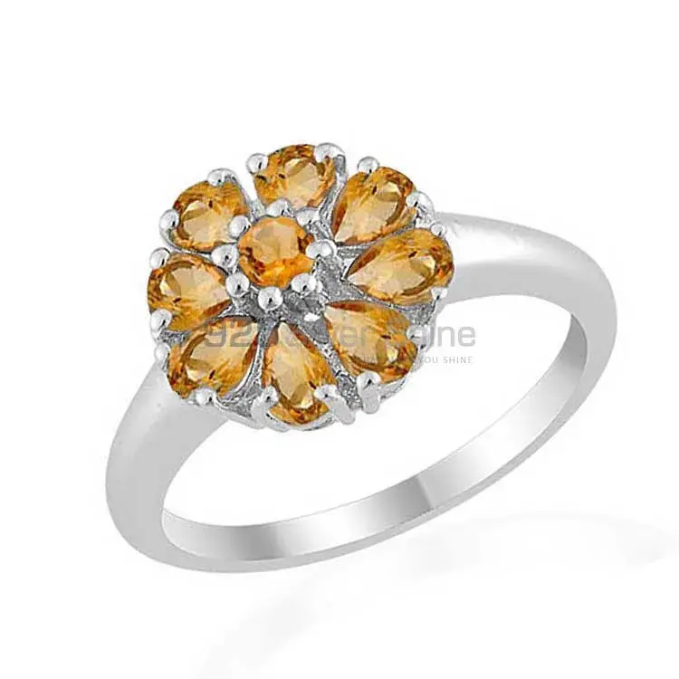Genuine Citrine Gemstone Rings In Solid 925 Silver 925SR1690_1