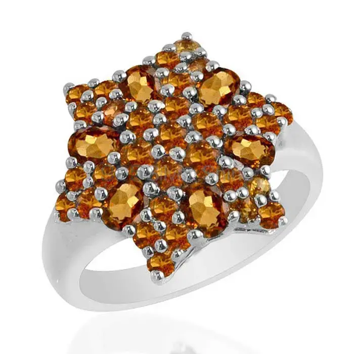 Genuine Citrine Gemstone Rings Manufacturer In 925 Sterling Silver Jewelry 925SR1720