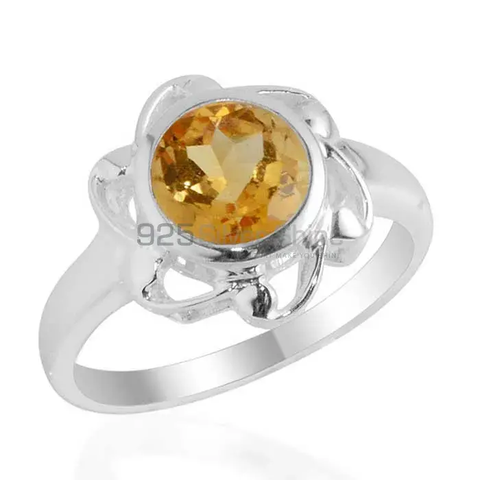 Sterling Silver Lutes Citrine Rings For Womens 925SR2103