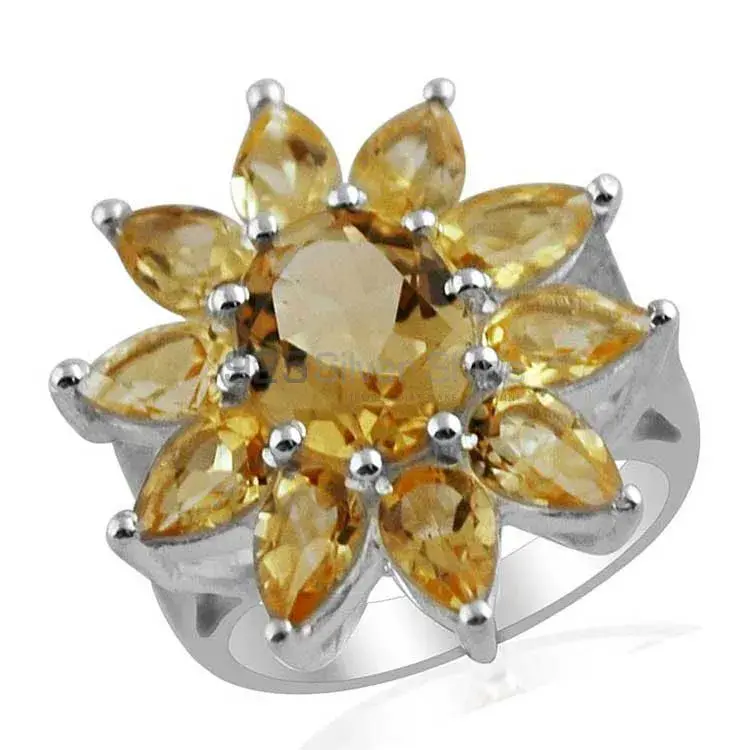 Genuine Citrine Gemstone Rings Suppliers In 925 Sterling Silver Jewelry 925SR1398_0