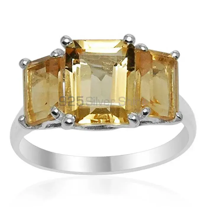 Genuine Citrine Gemstone Rings Wholesaler In 925 Sterling Silver Jewelry 925SR1553