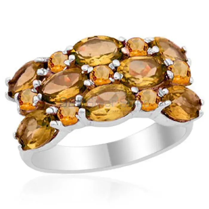 Genuine Citrine Gemstone Rings In 925 Sterling Silver Jewelry 925SR1790