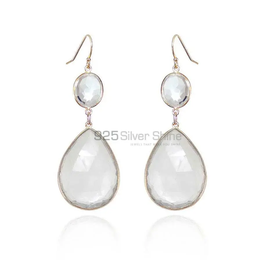 Genuine Crystal Gemstone Earrings Manufacturer In 925 Sterling Silver Jewelry 925SE1878