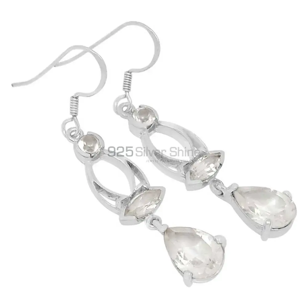 Genuine Crystal Gemstone Earrings Manufacturer In 925 Sterling Silver Jewelry 925SE580