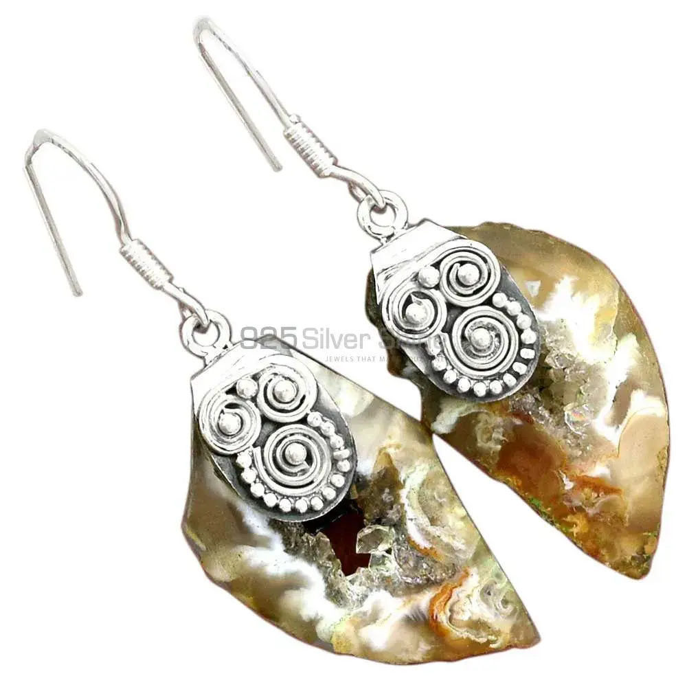 Genuine Druzy Gemstone Earrings In 925 Sterling Silver Jewelry 925SE2532_1