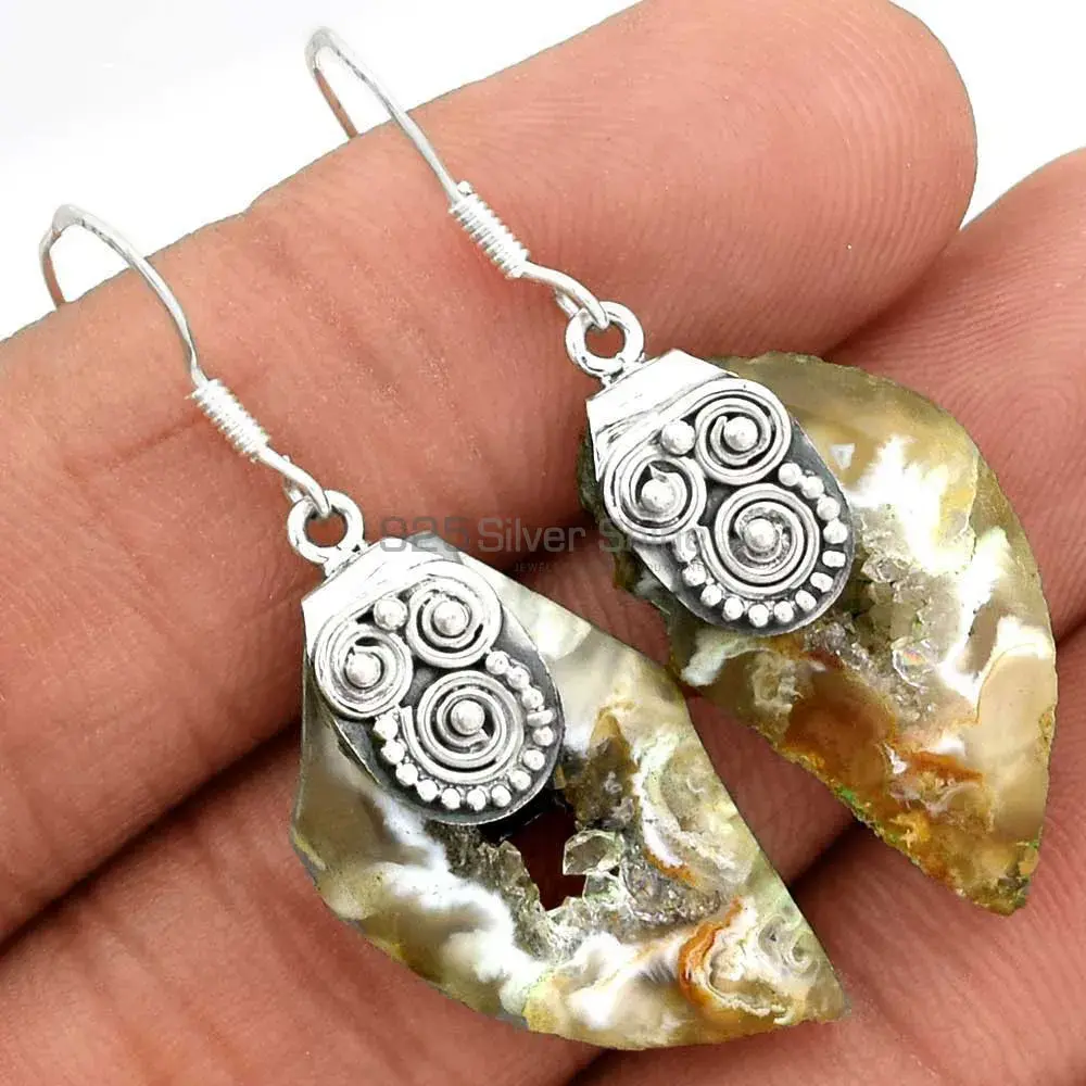 Genuine Druzy Gemstone Earrings In 925 Sterling Silver Jewelry 925SE2532_2