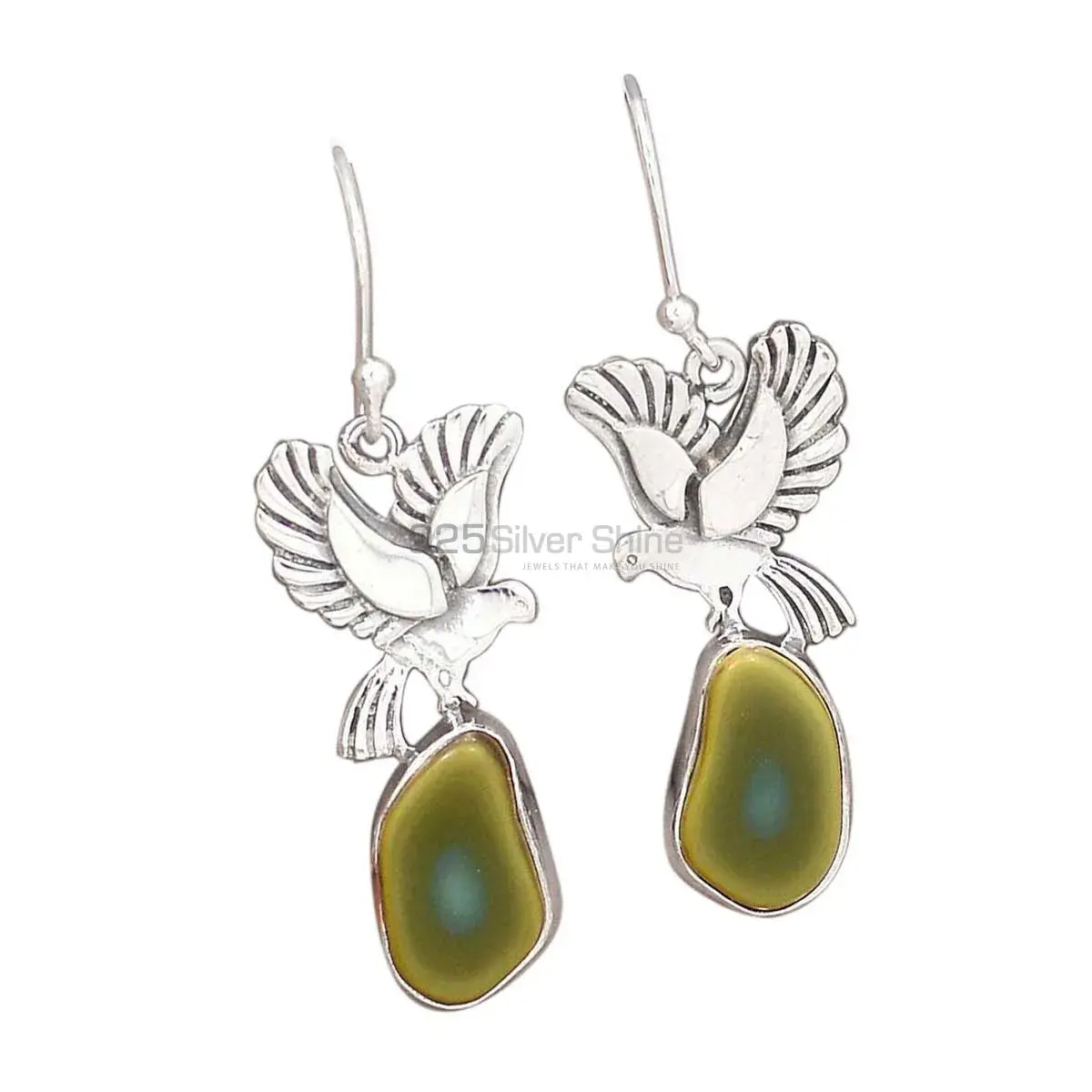 Genuine Druzy Gemstone Earrings In 925 Sterling Silver Jewelry 925SE2679_0
