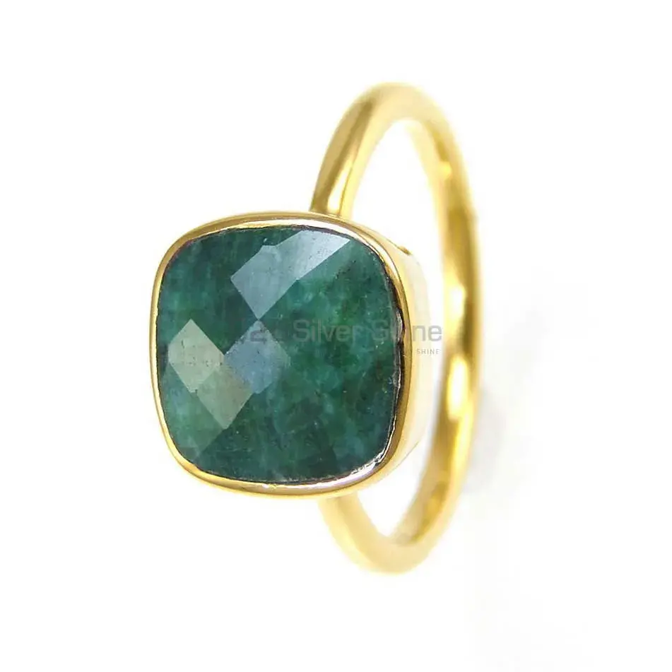 Genuine Dyed Emerald Gemstone Rings In 925 Sterling Silver 925SR3831