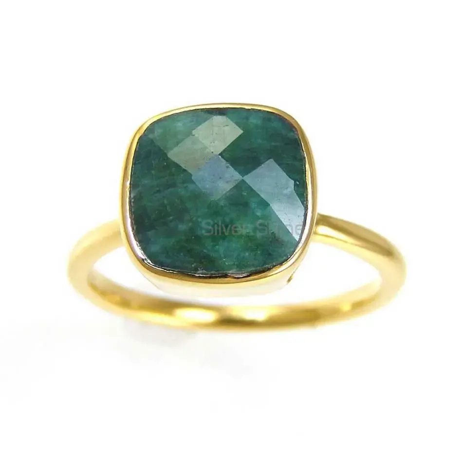 Genuine Dyed Emerald Gemstone Rings In 925 Sterling Silver 925SR3831_0