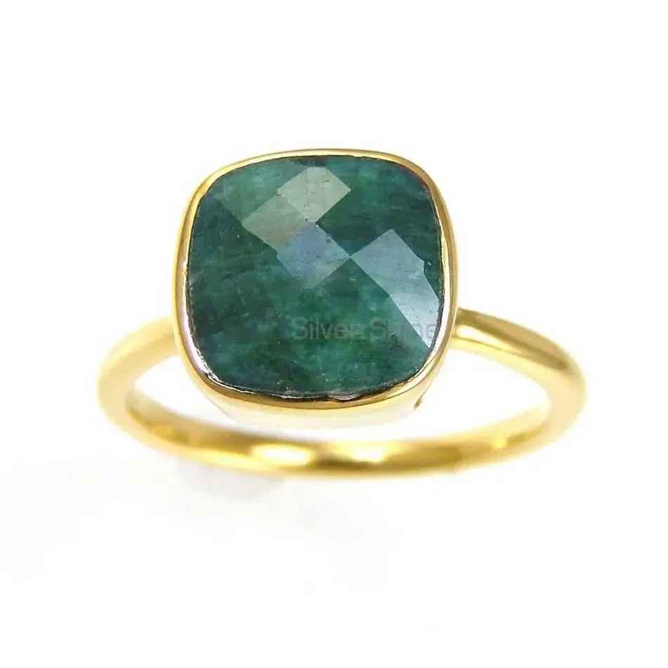 Genuine Dyed Emerald Gemstone Rings In 925 Sterling Silver 925SR3831_1