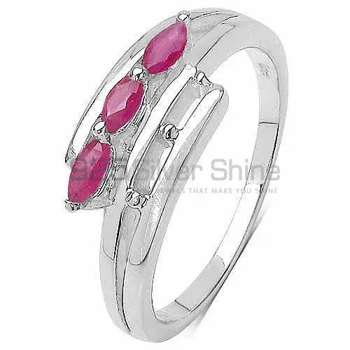 Genuine Dyed Ruby Gemstone Rings In 925 Sterling Silver Jewelry 925SR3312