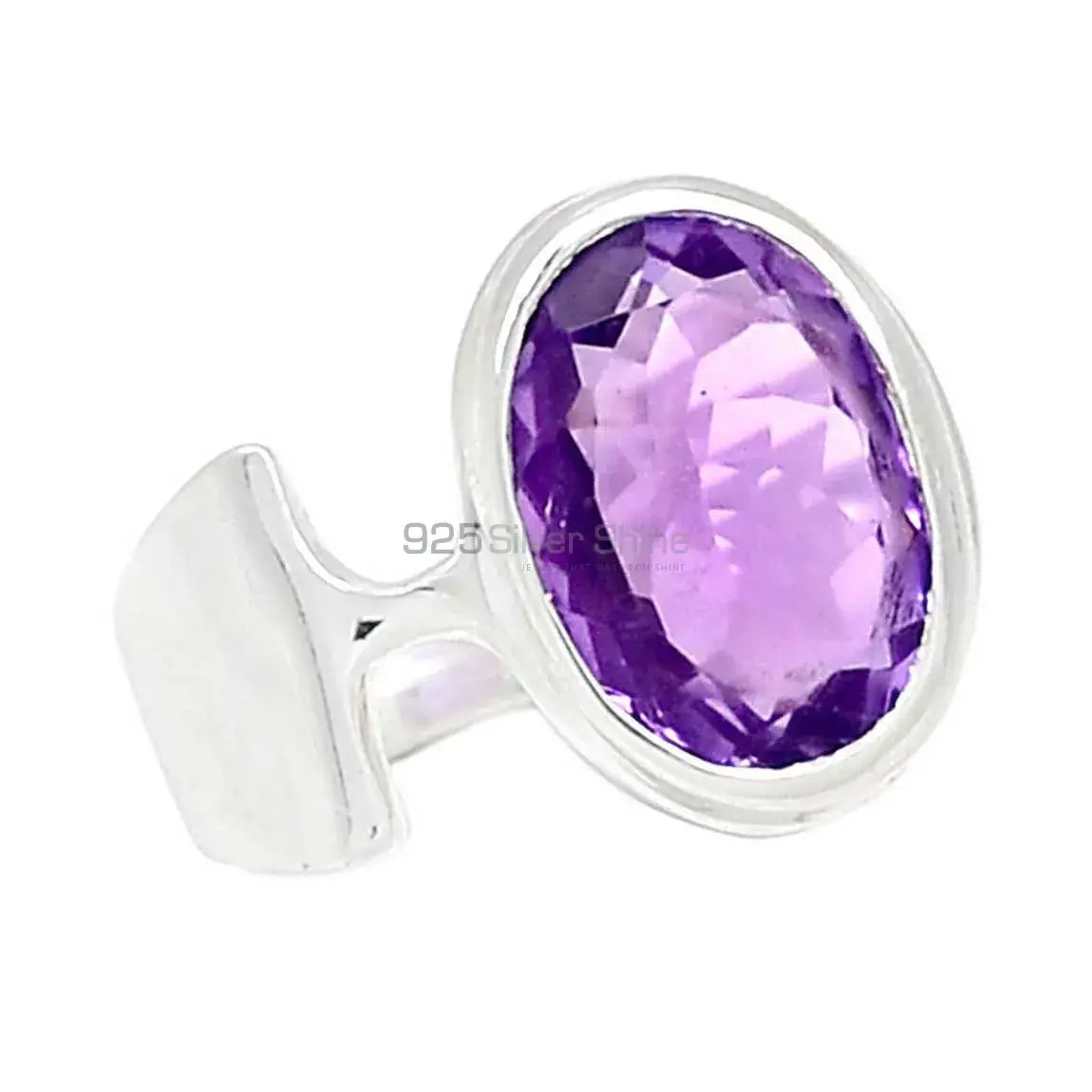 Ametyst Birthstone Silver Engagement Rings 925SR2356_1