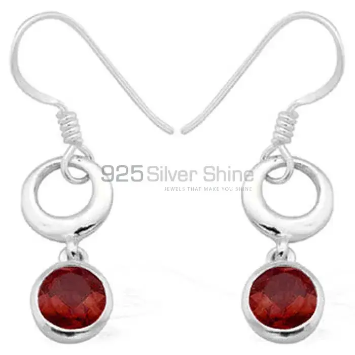 Genuine Garnet Gemstone Earrings In 925 Sterling Silver Jewelry 925SE972_0