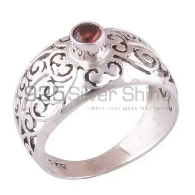 Garnet Sterling Silver Filigree Design Rings Jewelry 925SR3973