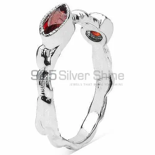 Natural Garnet Sterling Silver Wedding Rings 925SR3224_0