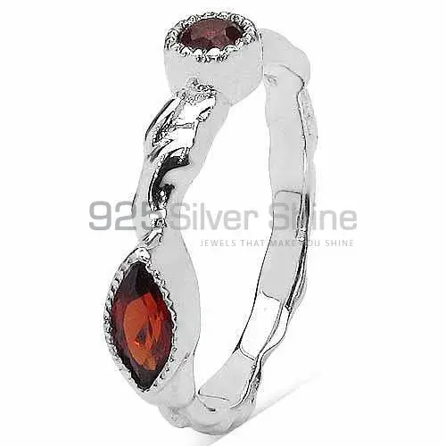 Natural Garnet Sterling Silver Wedding Rings 925SR3224_2