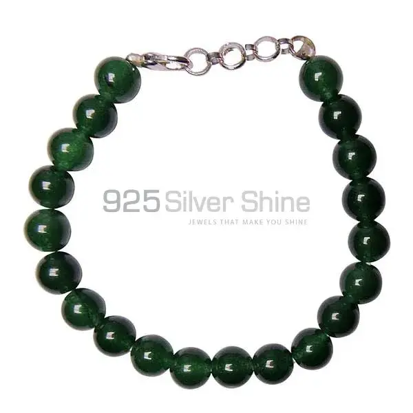 Genuine Green Onyx Gemstone Beads Bracelets 925BB163