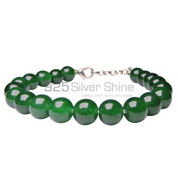 Genuine Green Onyx Gemstone Beads Bracelets 925BB163_0