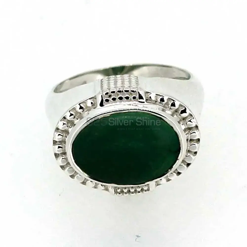 Genuine Green Onyx Gemstone Ring In Sterling Silver 925SR042-3