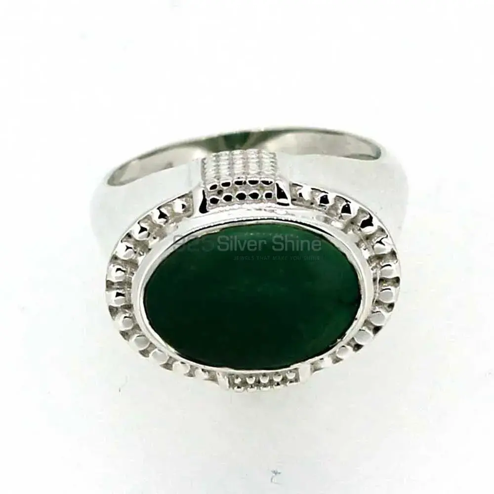 Genuine Green Onyx Gemstone Ring In Sterling Silver 925SR042-3_0