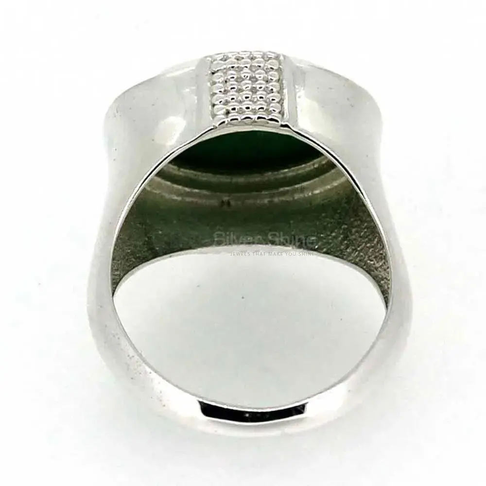 Genuine Green Onyx Gemstone Ring In Sterling Silver 925SR042-3_2