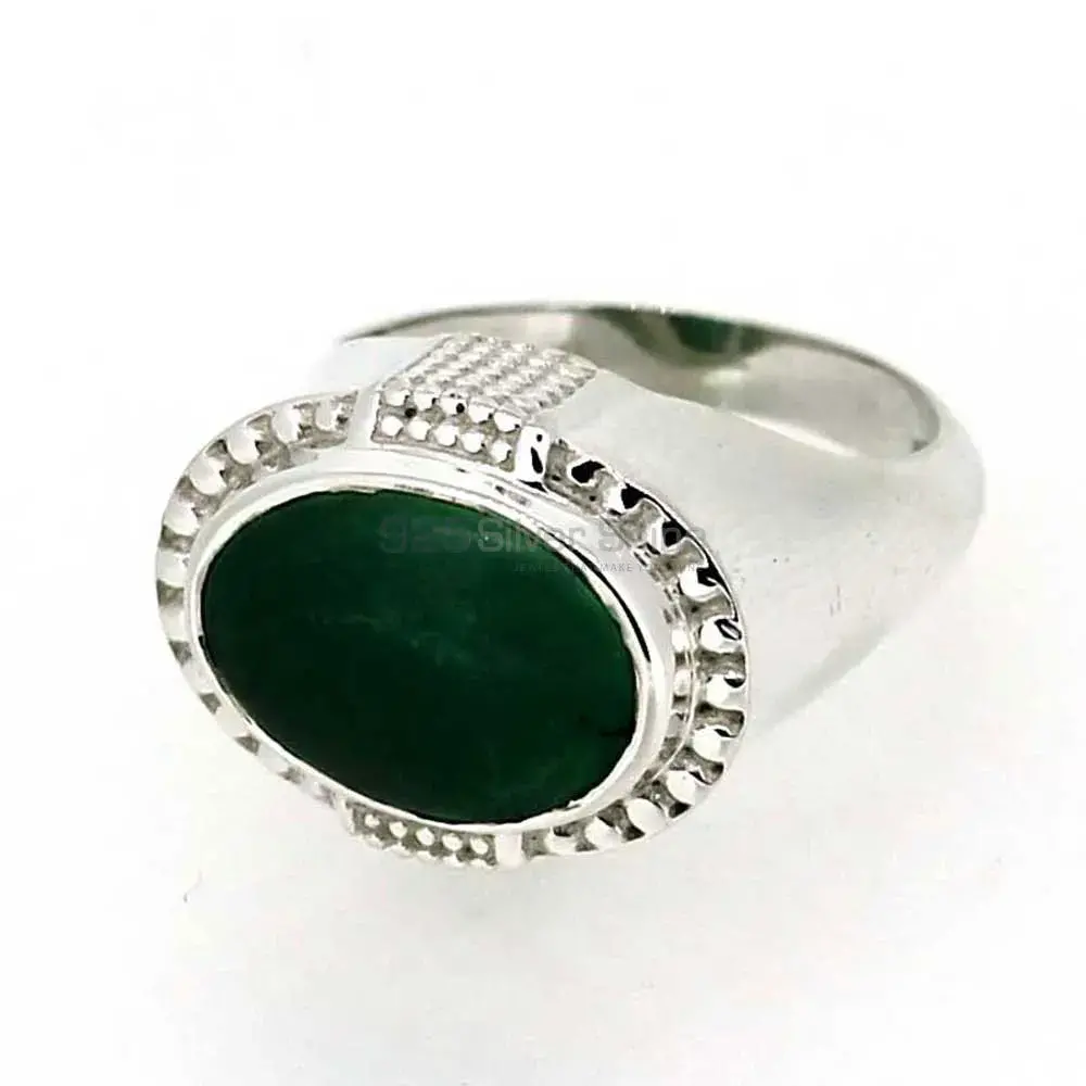 Genuine Green Onyx Gemstone Ring In Sterling Silver 925SR042-3_2