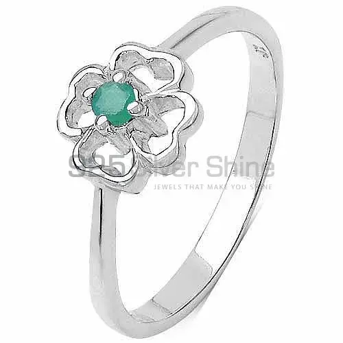 Genuine green Onyx Gemstone Rings Exporters In 925 Sterling Silver Jewelry 925SR3309
