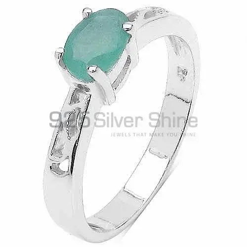 Genuine Green Onyx Gemstone Rings In Solid 925 Silver 925SR3109_1