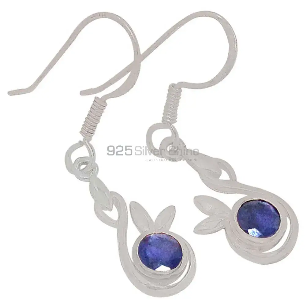Genuine Iolite Gemstone Earrings In Fine 925 Sterling Silver 925SE395_0