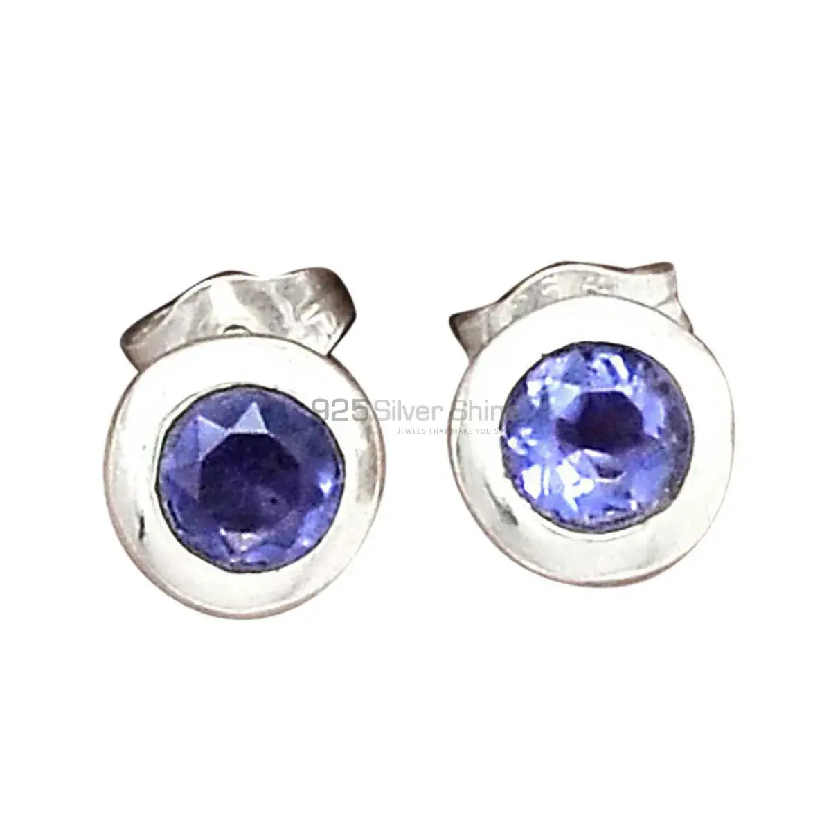 Genuine Iolite Gemstone Earrings In 925 Sterling Silver Jewelry 925SE2216
