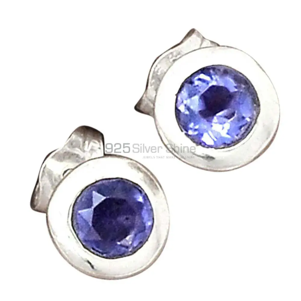 Genuine Iolite Gemstone Earrings Manufacturer In 925 Sterling Silver Jewelry 925SE2216_1