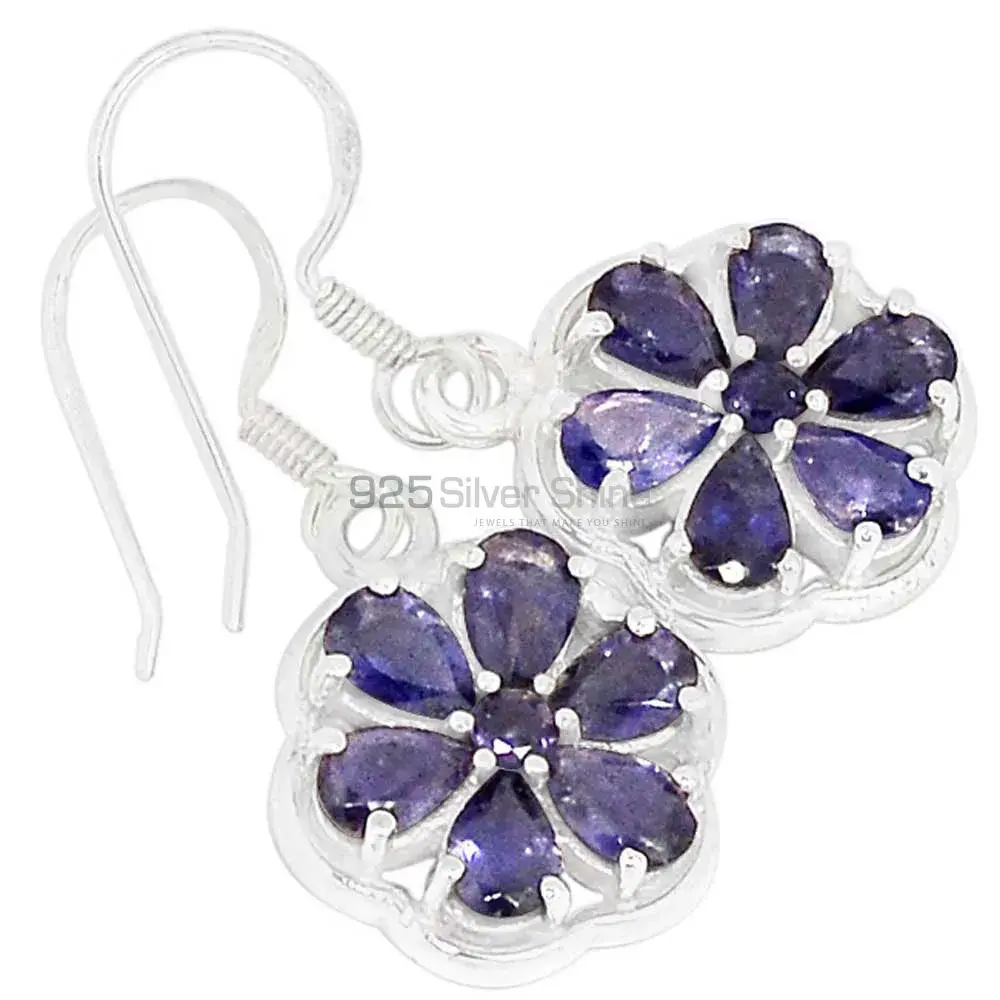 Genuine Iolite Gemstone Earrings In 925 Sterling Silver Jewelry 925SE492