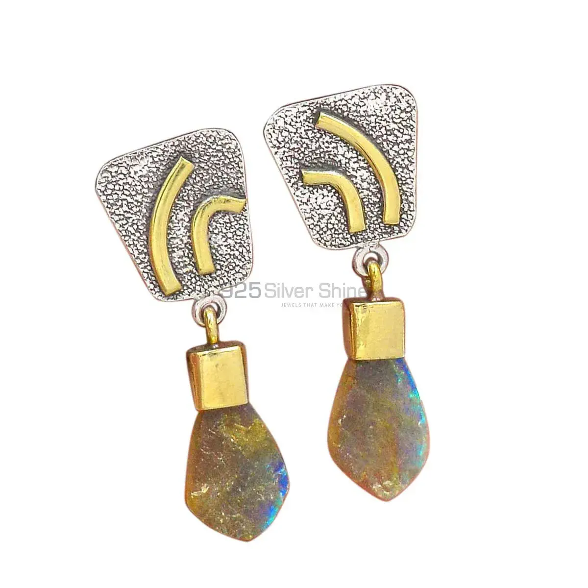 Genuine Labradorite Gemstone Earrings In 925 Sterling Silver Jewelry 925SE2768_0