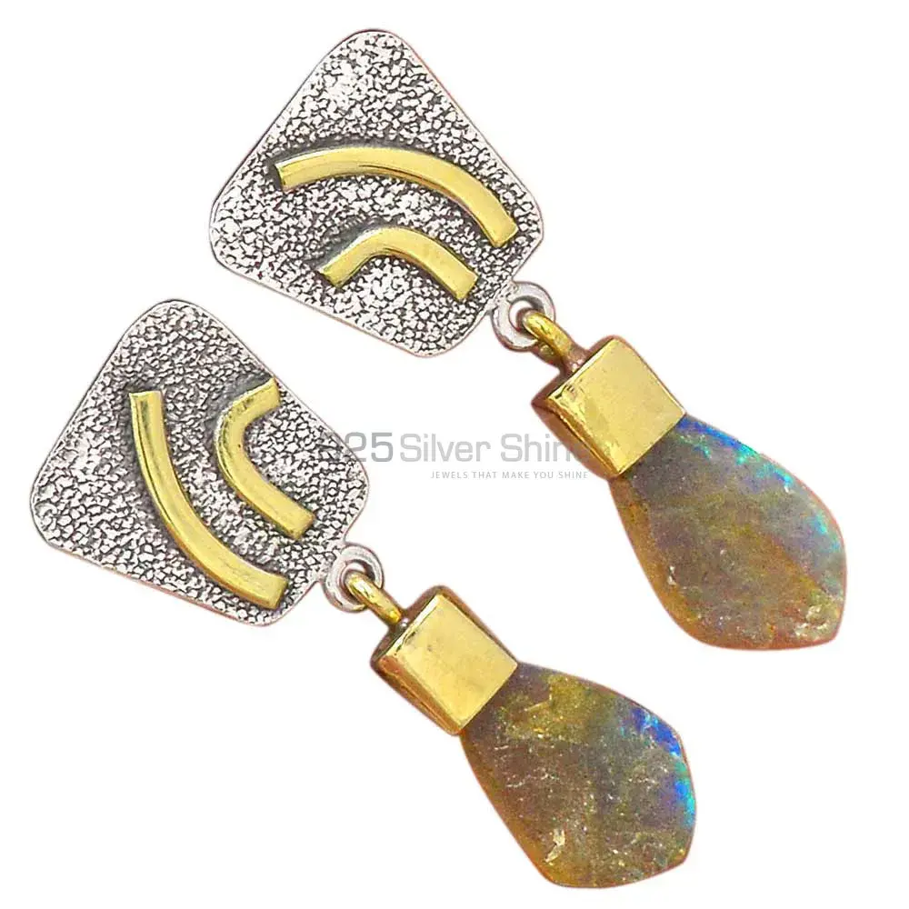 Genuine Labradorite Gemstone Earrings In 925 Sterling Silver Jewelry 925SE2768_1