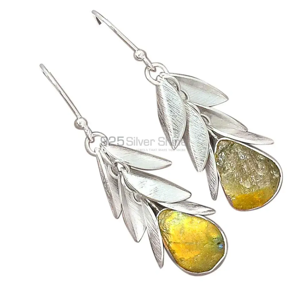 Genuine Labradorite Gemstone Earrings In 925 Sterling Silver Jewelry 925SE3008_1