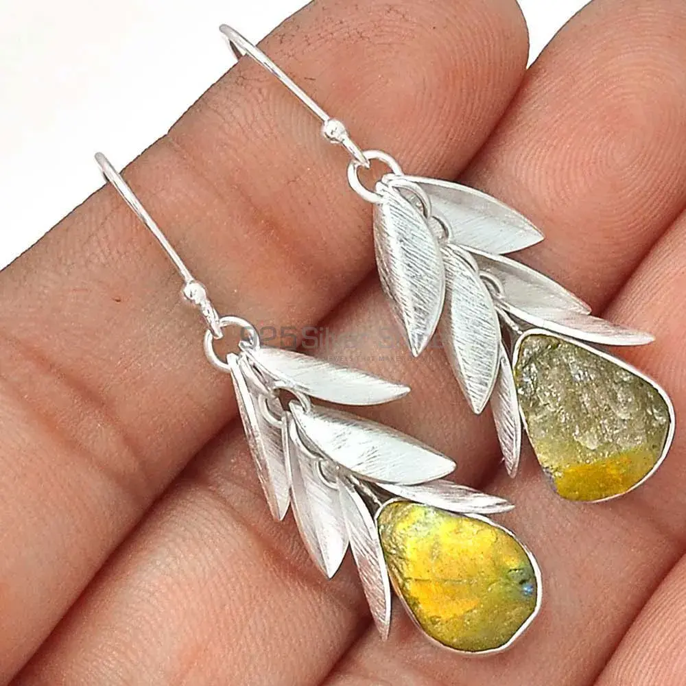 Genuine Labradorite Gemstone Earrings In 925 Sterling Silver Jewelry 925SE3008_2