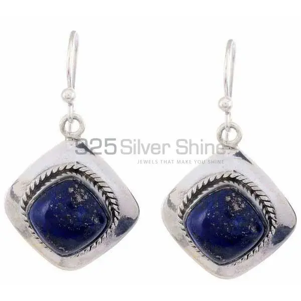 Genuine Lapis Gemstone Earrings Suppliers In 925 Sterling Silver Jewelry 925SE1197