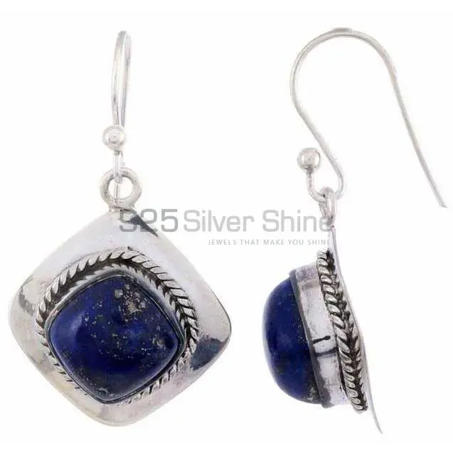 Genuine Lapis Gemstone Earrings Suppliers In 925 Sterling Silver Jewelry 925SE1197_0