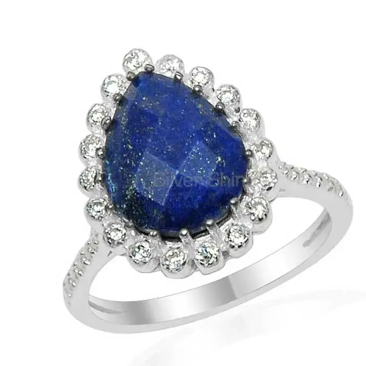 Genuine Lapis Gemstone Rings In Fine 925 Sterling Silver 925SR1535_0