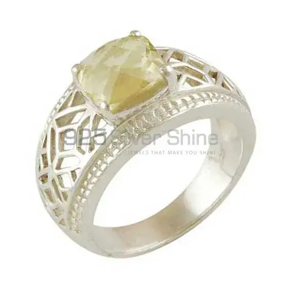 Genuine Lemon Quartz Gemstone Rings In Fine 925 Sterling Silver 925SR3443