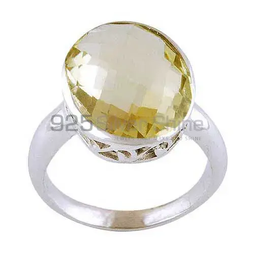 Genuine Lemon Topaz Gemstone Rings Exporters In 925 Sterling Silver Jewelry 925SR4055