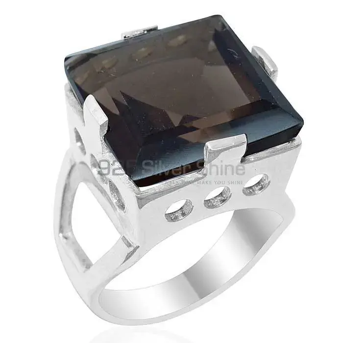 Genuine Smoky Quartz Gemstone Rings In Solid 925 Silver 925SR1915_0