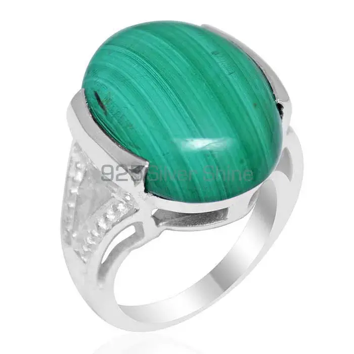 Genuine Malachite Gemstone Rings Wholesaler In 925 Sterling Silver Jewelry 925SR1857