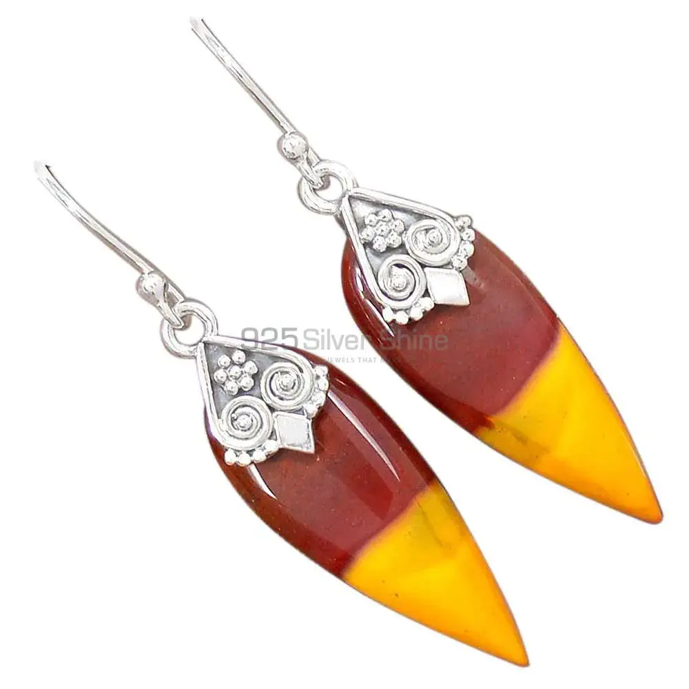 Genuine Mookaite Gemstone Earrings In Solid 925 Silver 925SE2978_1