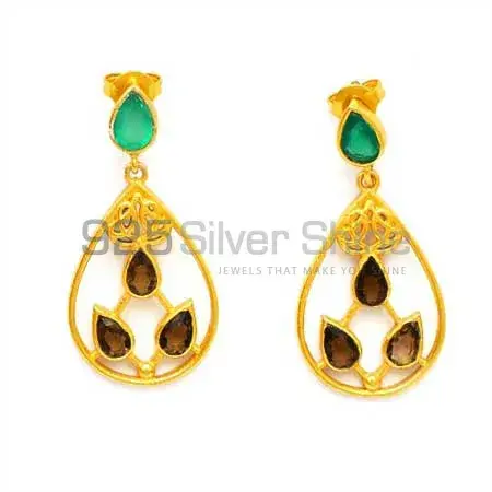 Genuine Multi Gemstone Earrings Exporters In 925 Sterling Silver Jewelry 925SE1279