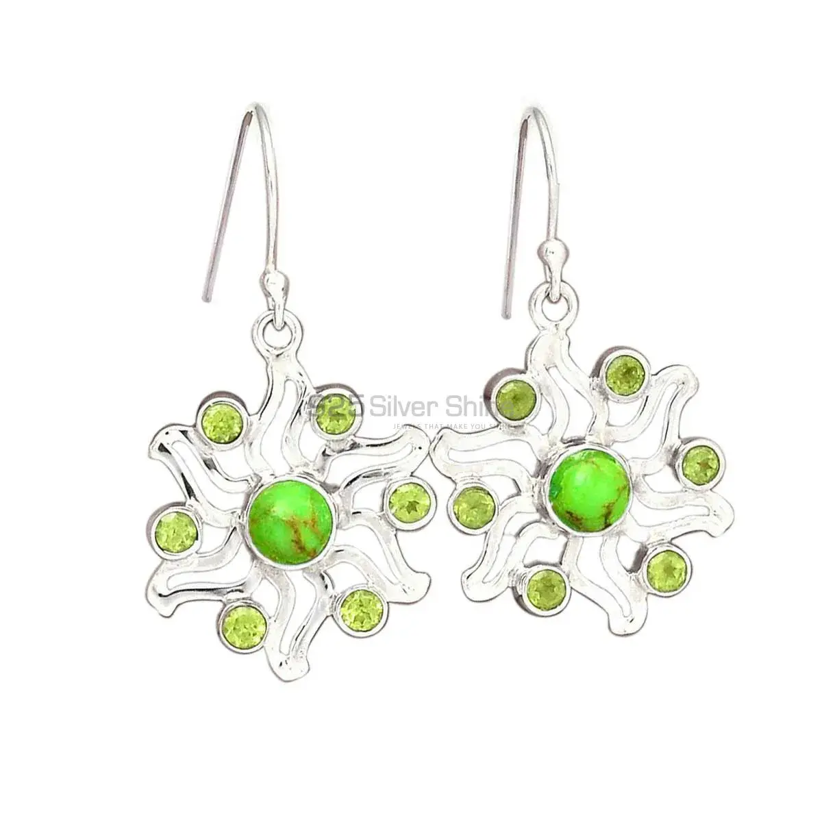 Genuine Multi Gemstone Earrings In 925 Sterling Silver 925SE2025