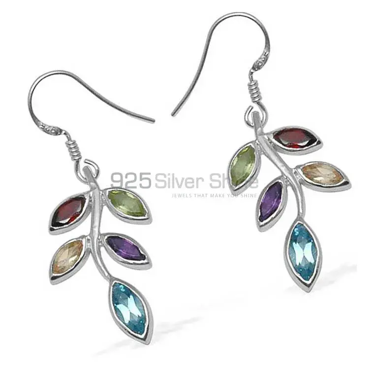 Genuine Multi Gemstone Earrings In Fine 925 Sterling Silver 925SE711_0