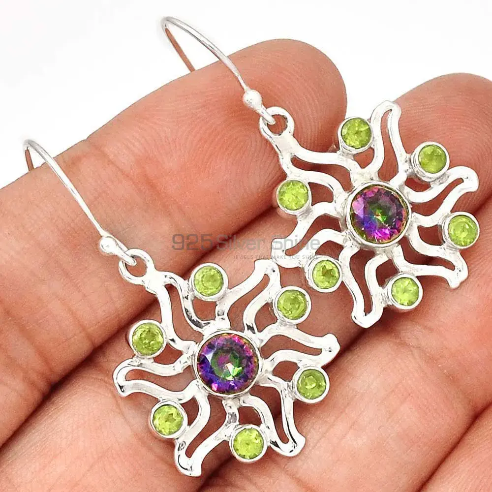 Genuine Multi Gemstone Earrings In Solid 925 Silver 925SE2028_0